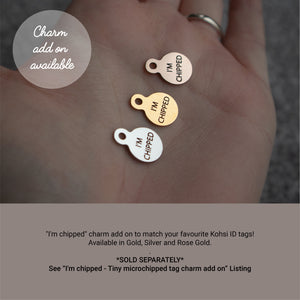 Miniature name with slogan / name - chunky stainless steel dog tag
