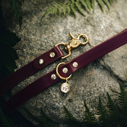 Beetroot Burgundy Leather Lead