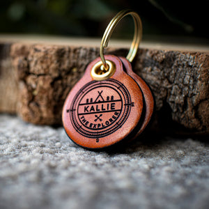 Explorer - Double Saddle Tan Leather ID Tag