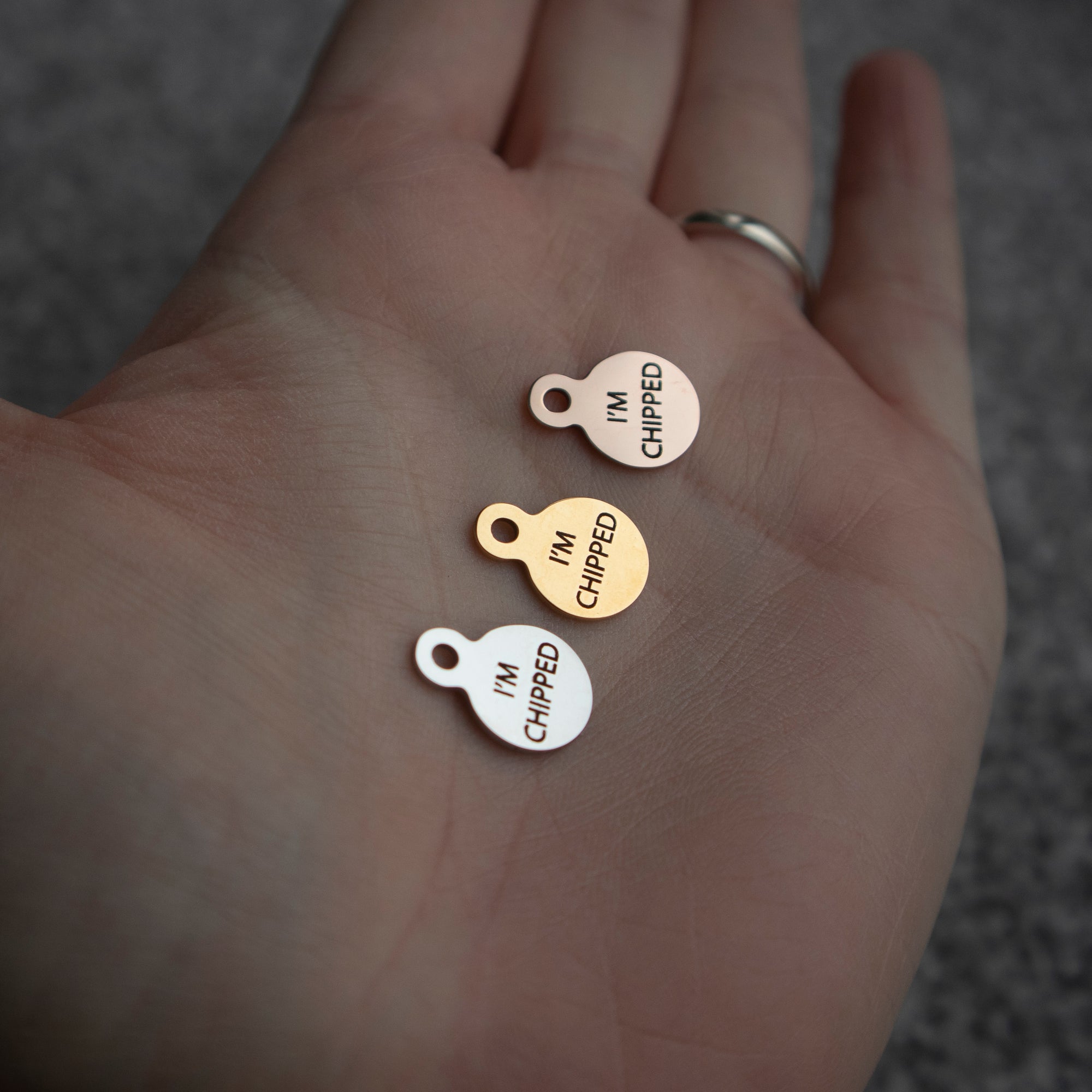 I'm Chipped - Tiny Microchipped Tag Charm (Other Colours Available)