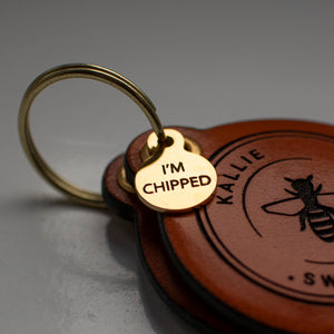 I'm chipped - Tiny microchipped tag charm add on available in Silver, Gold & Rose Gold