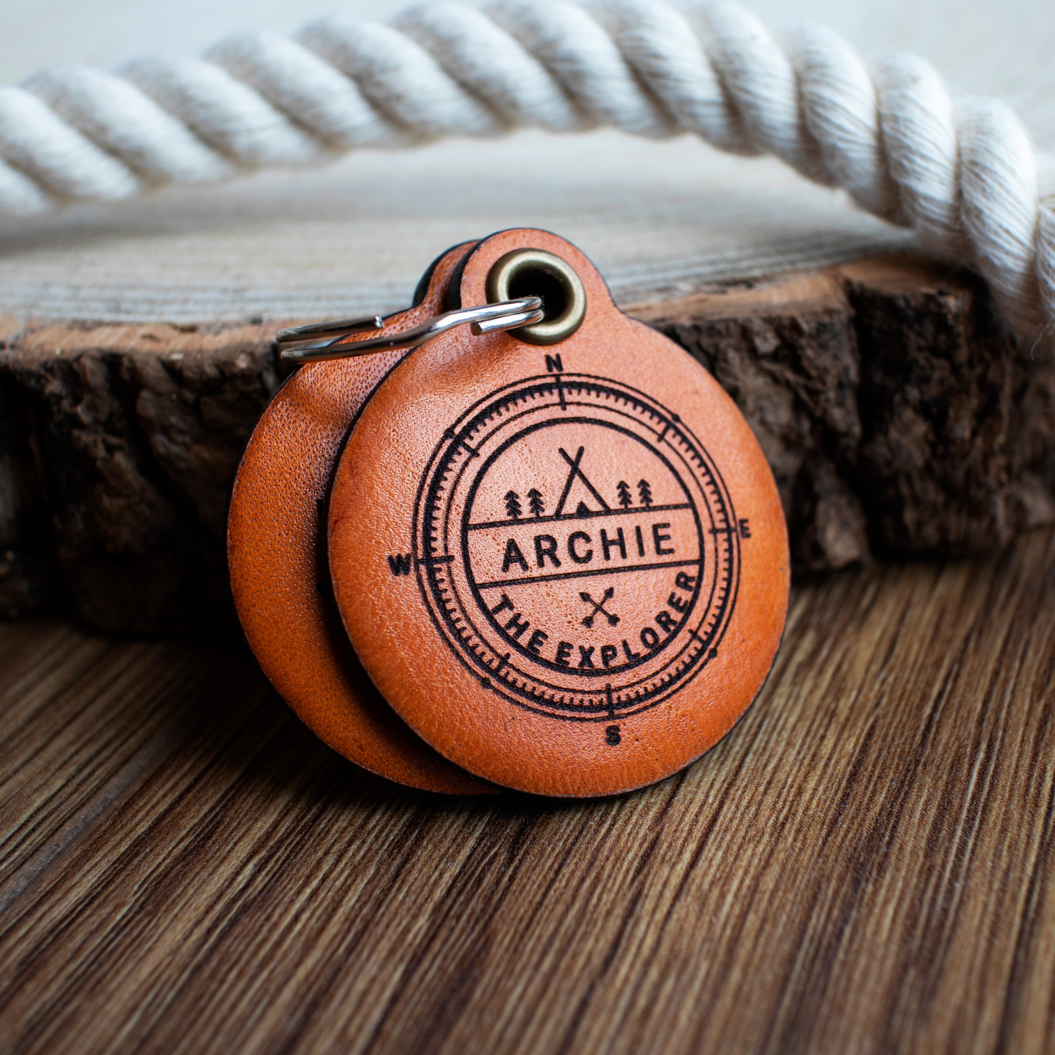 Leather id tag discount