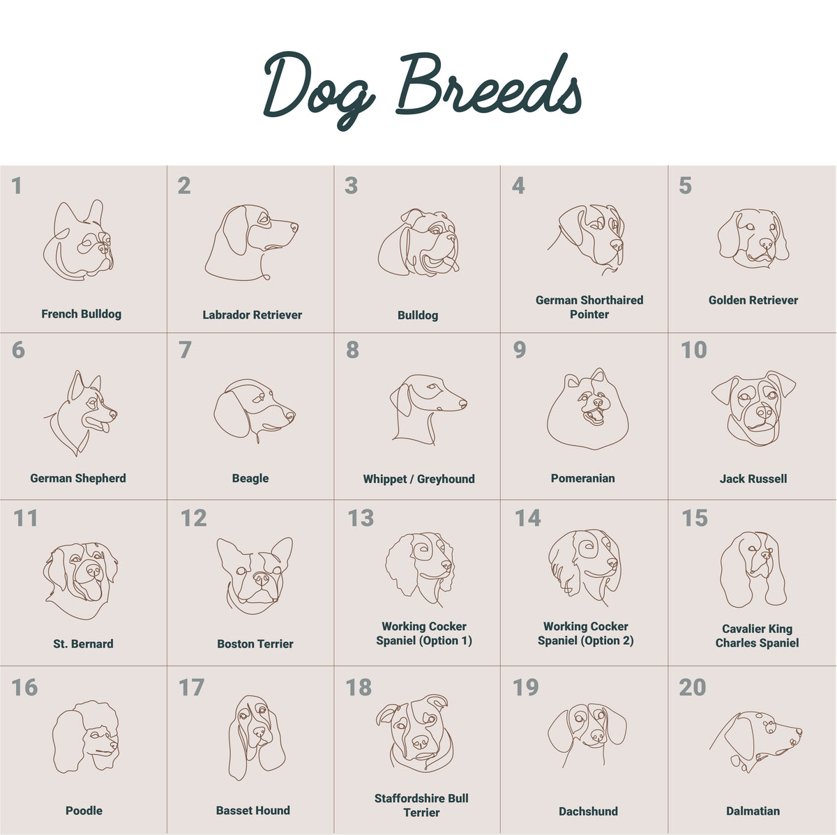 Breed specific - Double Saddle Tan Leather ID Tag