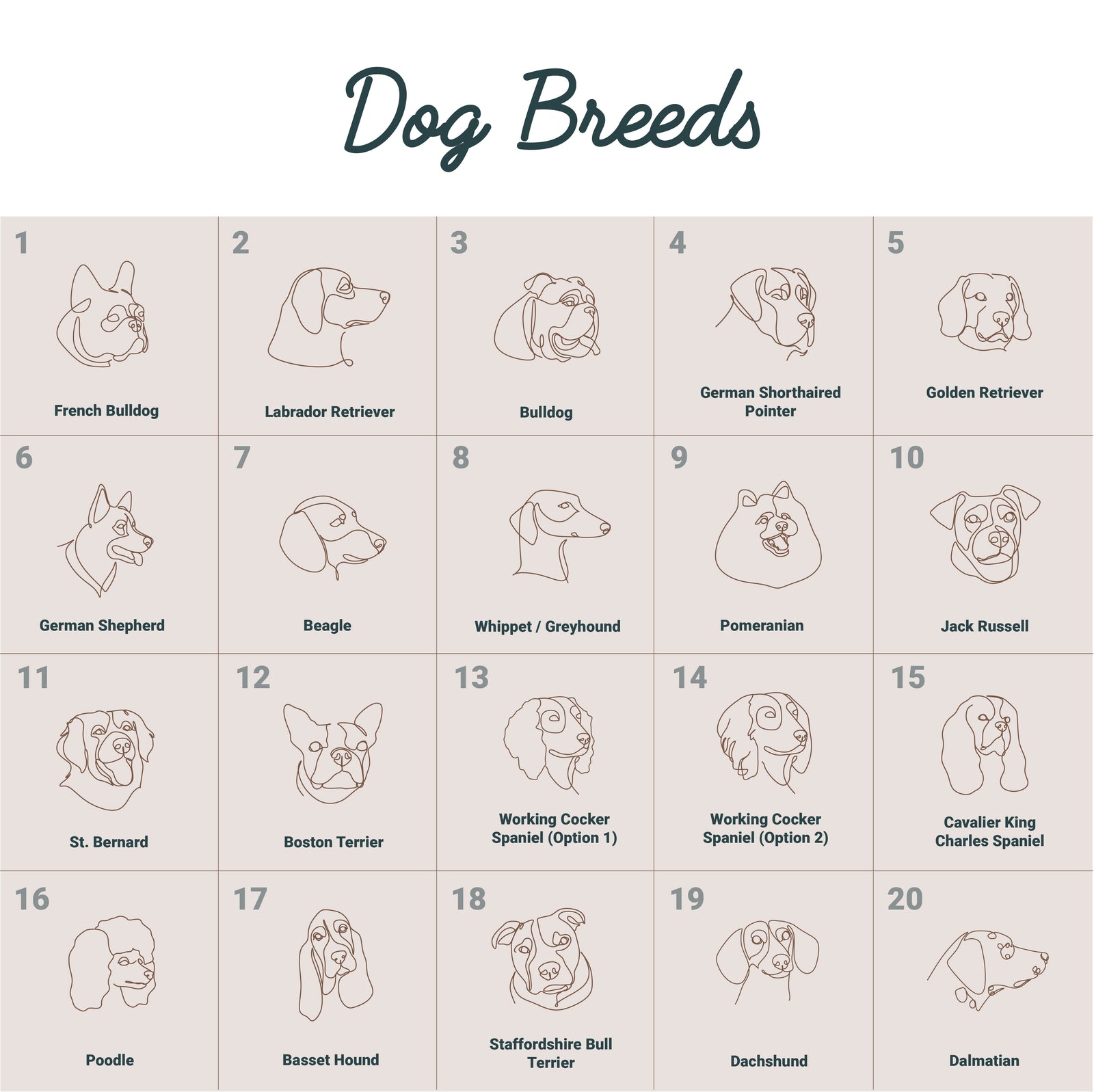 Breed specific - Double Saddle Tan Leather ID Tag