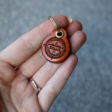 Load image into Gallery viewer, Miniature explorer themed - saddle tan leather - double personalised dog tag