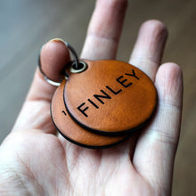 Load image into Gallery viewer, Mustard yellow - double personalised leather dog tag