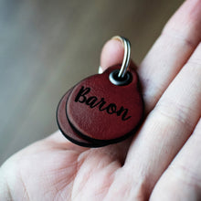 Load image into Gallery viewer, Mahogany - Miniature double personalised leather dog tag