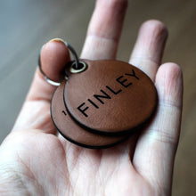 Load image into Gallery viewer, Dark brown - Double personalised leather dog tag