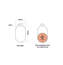 Load image into Gallery viewer, Birth flower tag with birth stone - saddle tan leather - double personalised dog tag or keyring